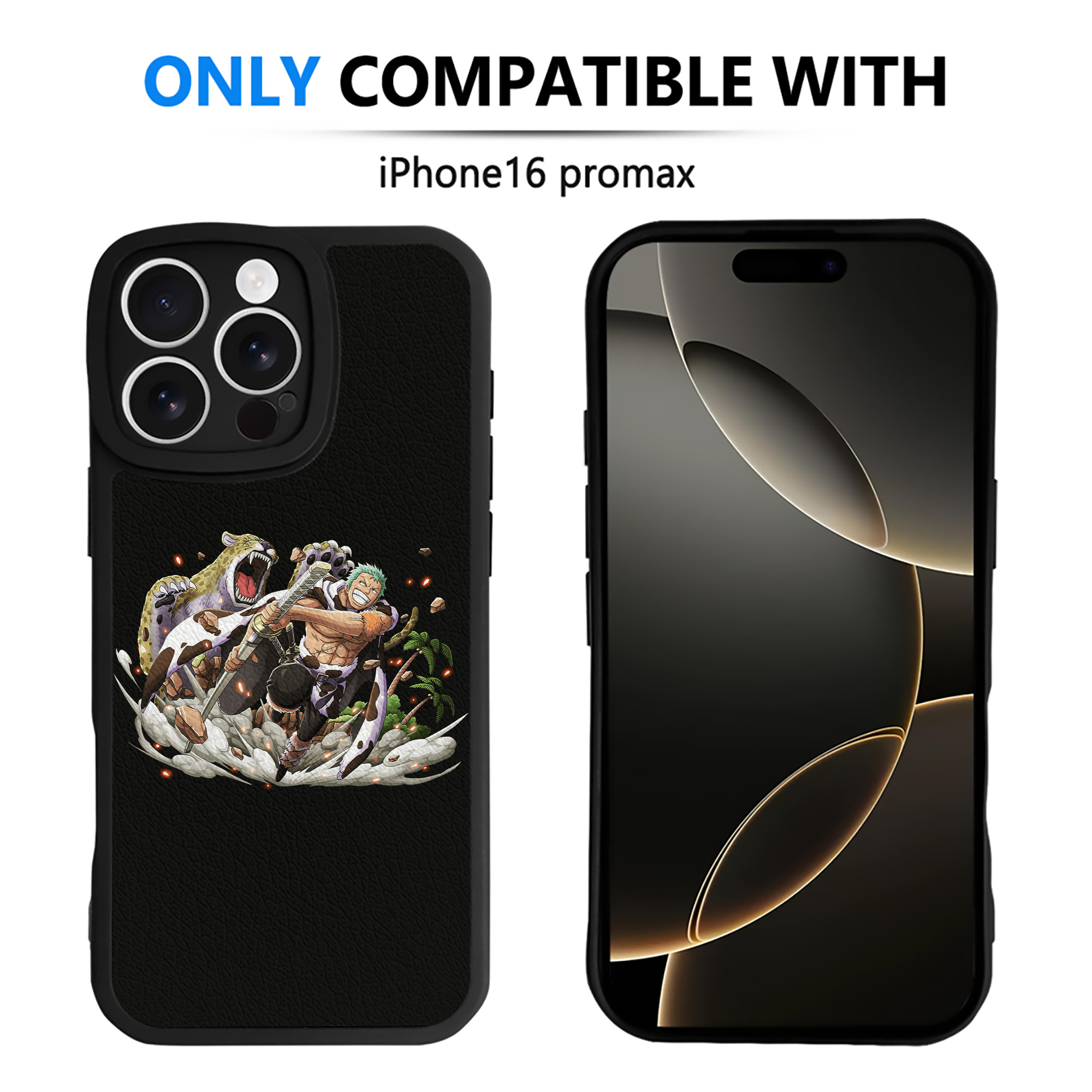 （画像用） ワンピース ロロノア・ゾロ ONE PIECE Roronoa Zoro 【iPhone 16シリーズ対応】シリコンスマホケース（レザー調） 材質：シリコン